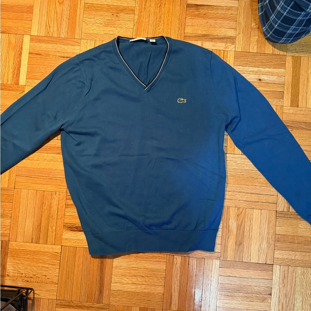Lacoste Men's Deep Blue V-Neck Sweater